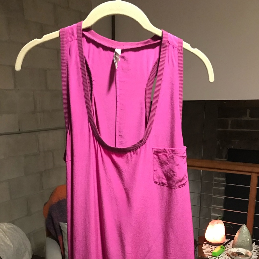 Joie Pink Silk Racerback Tank Dress